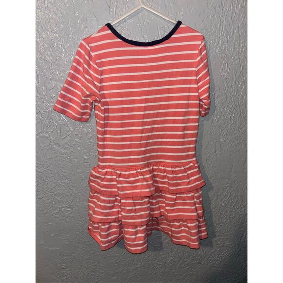 Hanna Andersson striped short sleeve tiered ruffle dress - Picture 2 of 4